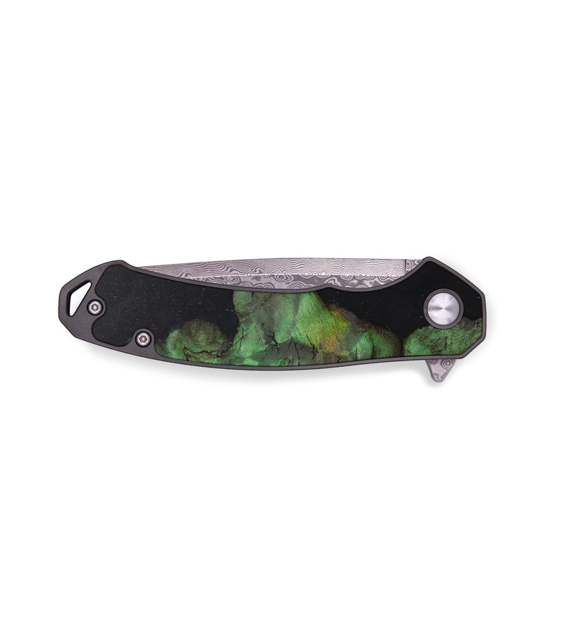 EDC Wood+Resin Pocket Knife - Ellie (Black & White, 636941)