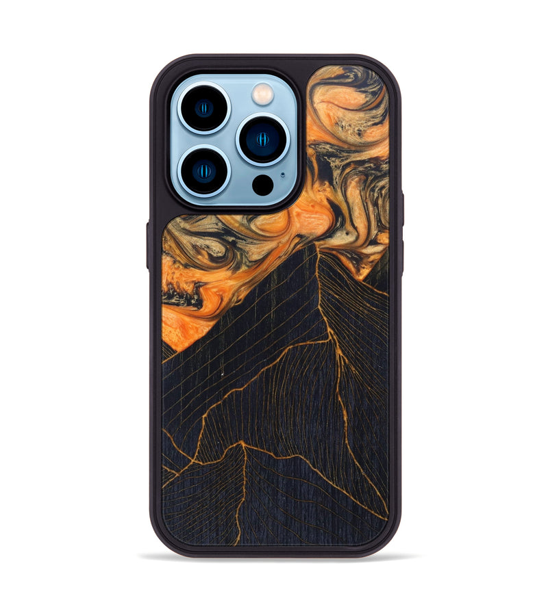 iPhone 14 Pro Wood+Resin Phone Case - Priya (Lava, 625060)